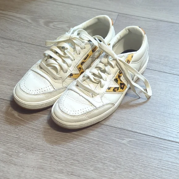 Vans White Sneakers with Leopard Print - Picture 1 of 4